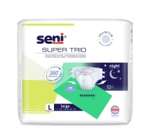 Scutece cu sistem inchis, Super Seni Trio, L, 10 buc