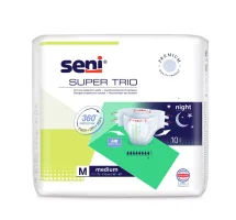 Scutece cu sistem inchis, Super Seni Trio, M, 10 buc