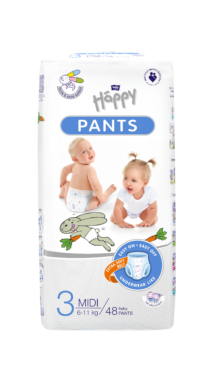 Scutece chilot Happy Pants Midi, 6-11 kg, 48 buc