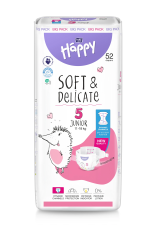 Scutece Happy Soft&Delicate Junior 11-18 kg, 52 buc