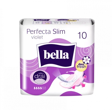 Absorbante Bella Perfecta Slim Violet Silky Drai Deo, 10 buc