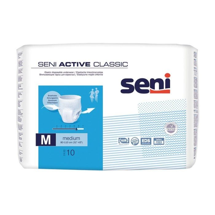 Chilot absorbant Seni Active Classic M, 10 buc - imagine 1
