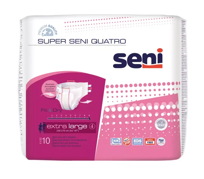 Scutece cu sistem inchis Super Seni Quatro XL, 10 Buc - imagine 10