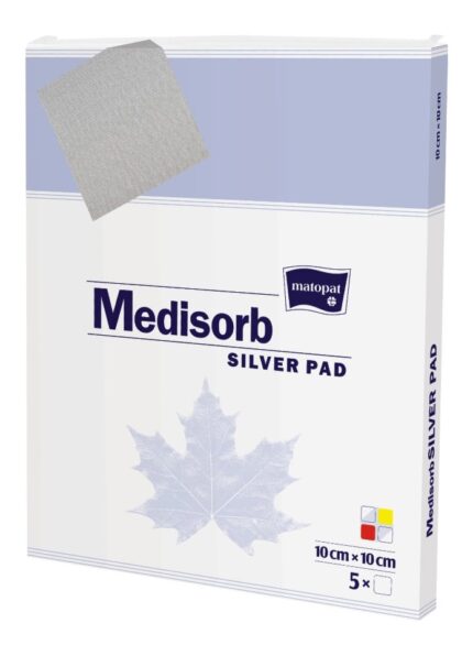 Pansament cu argint, Medisorb Silver PAD, 10 X 10 cm, 5 buc