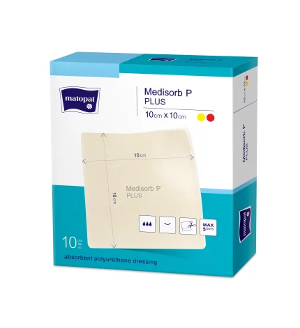 Medisorb P Plus Pansament cu Spuma Poliuretanică 10x10 cm (5 buc)